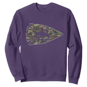 Arrowhead Hunter Native American Camouflage USA Flag Sweatshirt TS14 Purple Print Your Wear
