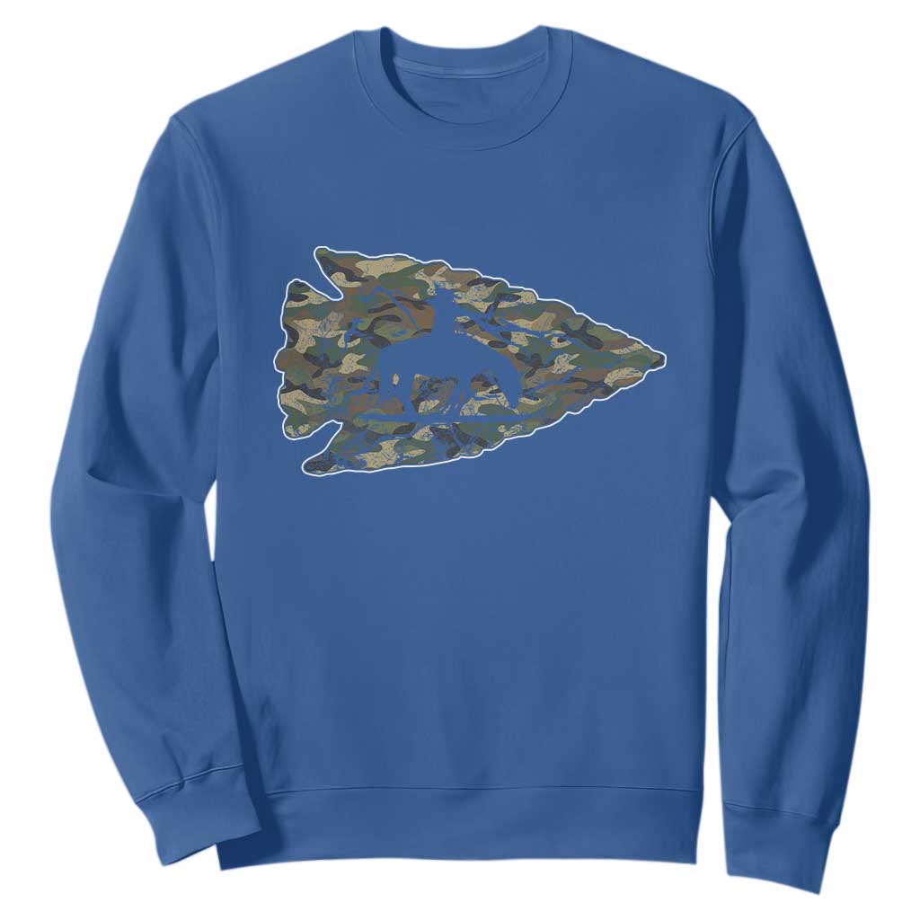 Arrowhead Hunter Native American Camouflage USA Flag Sweatshirt TS14 Royal Blue Print Your Wear