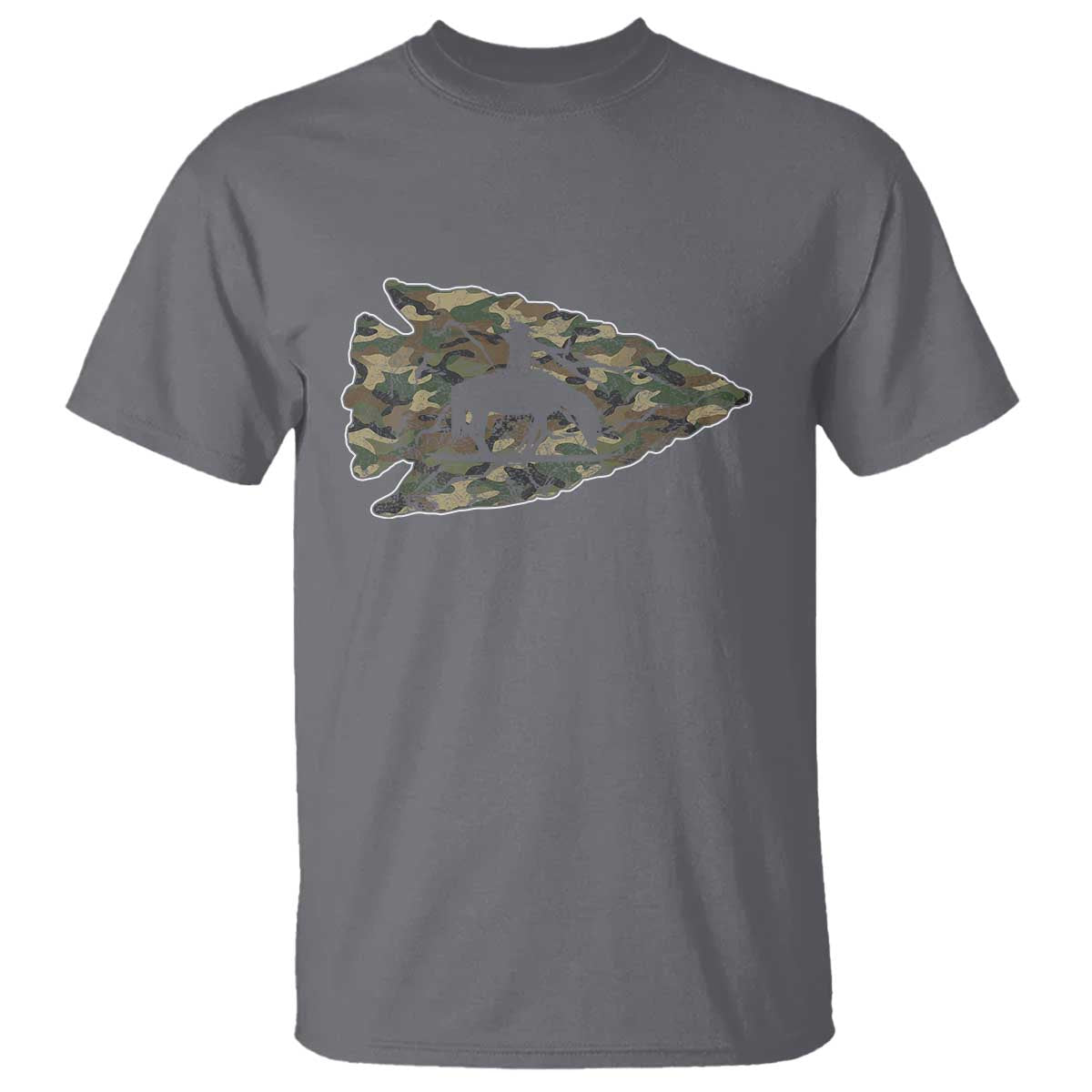 Arrowhead Hunter Native American Camouflage USA Flag T Shirt TS14 Charcoal Print Your Wear