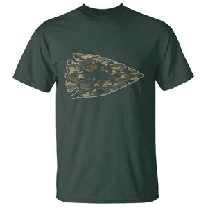 Arrowhead Hunter Native American Camouflage USA Flag T Shirt TS14 Dark Forest Green Print Your Wear
