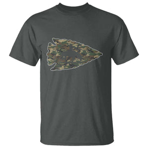 Arrowhead Hunter Native American Camouflage USA Flag T Shirt TS14 Dark Heather Print Your Wear