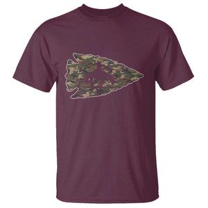 Arrowhead Hunter Native American Camouflage USA Flag T Shirt TS14 Maroon Print Your Wear