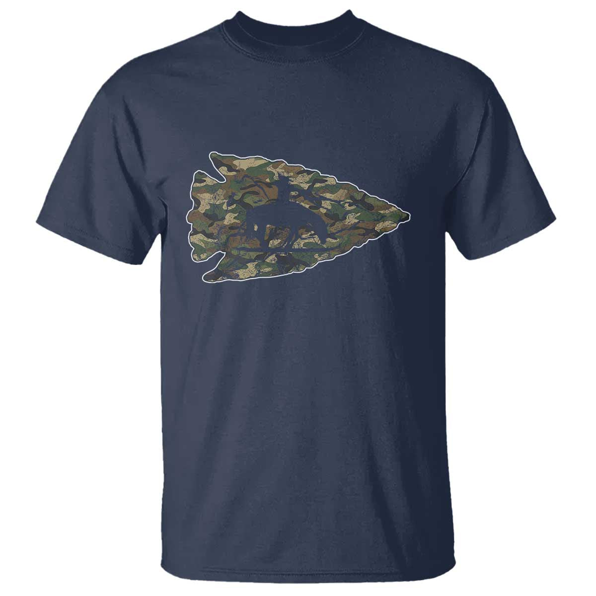 Arrowhead Hunter Native American Camouflage USA Flag T Shirt TS14 Navy Print Your Wear
