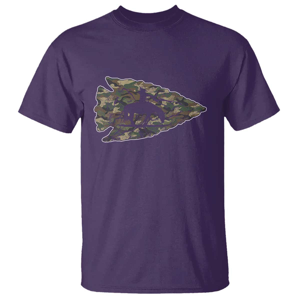 Arrowhead Hunter Native American Camouflage USA Flag T Shirt TS14 Purple Print Your Wear