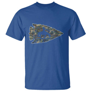 Arrowhead Hunter Native American Camouflage USA Flag T Shirt TS14 Royal Blue Print Your Wear