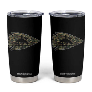 Arrowhead Hunter Native American Camouflage USA Flag Tumbler Cup TS14 Black Print Your Wear