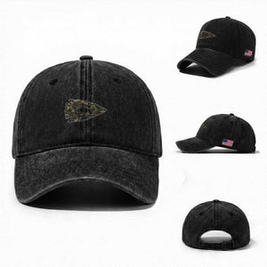 Arrowhead Hunter Native American Camouflage USA Flag Washed Cotton Baseball Cap TS14 Washed Cap Universal Fit Black Print Your Wear