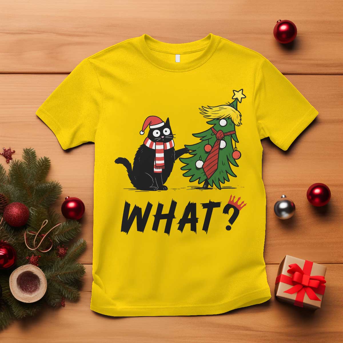 Black Cat What Christmas T Shirt Anti Trump Protest TS14 Daisy Print Your Wear