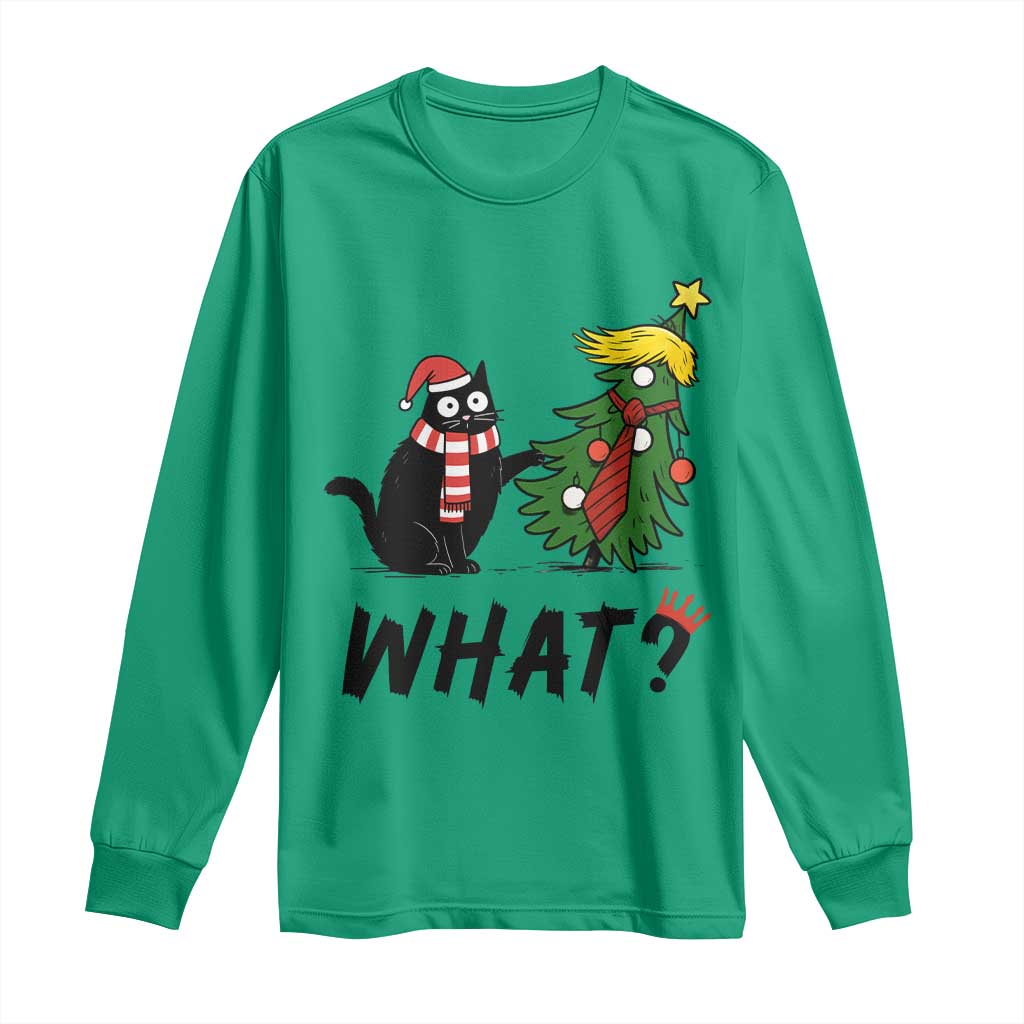 Black Cat What Christmas Long Sleeve Shirt Anti Trump Protest TS14 Irish Green Print Your Wear