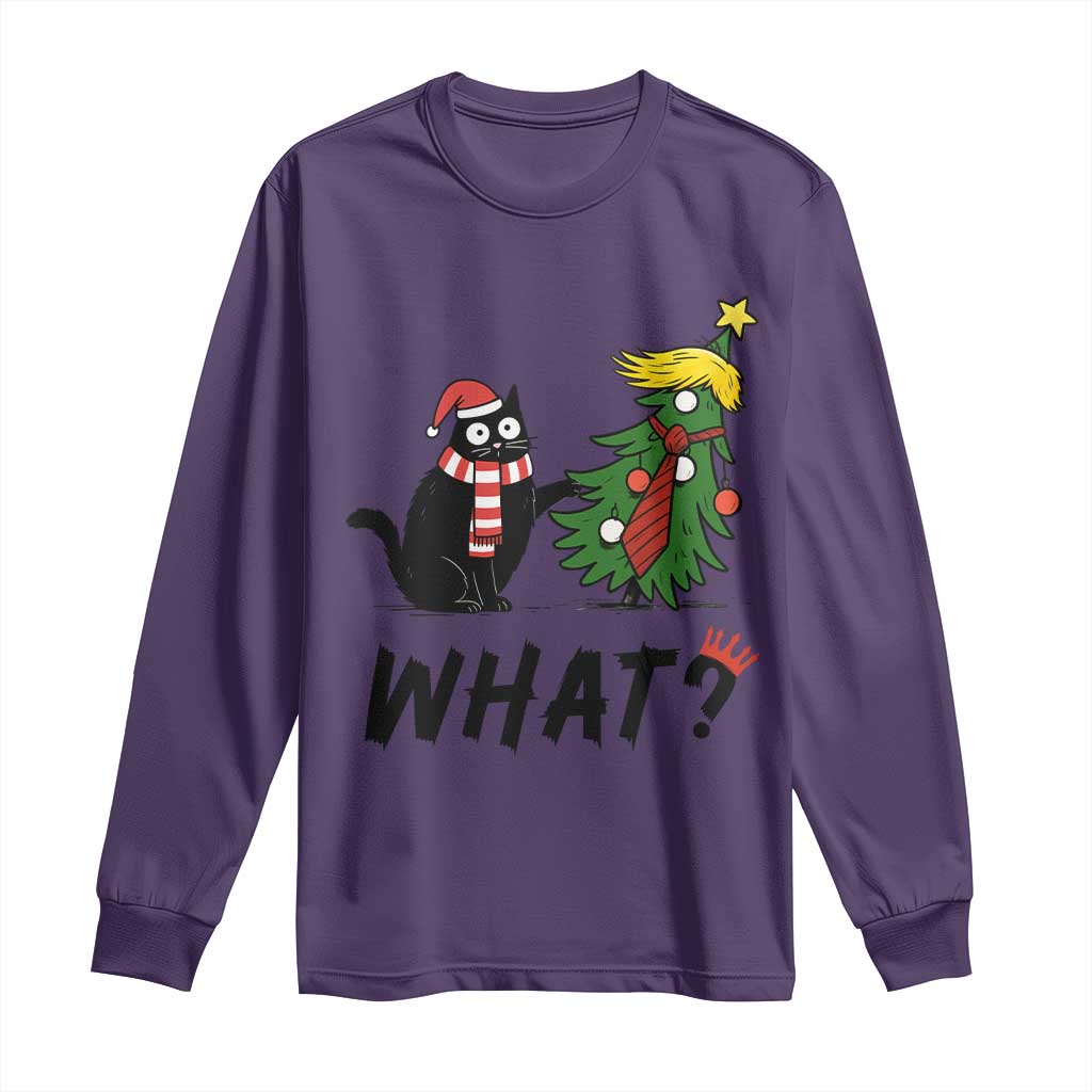 Black Cat What Christmas Long Sleeve Shirt Anti Trump Protest TS14 Purple Print Your Wear