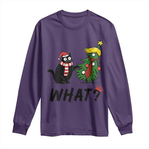 Black Cat What Christmas Long Sleeve Shirt Anti Trump Protest TS14 Purple Print Your Wear