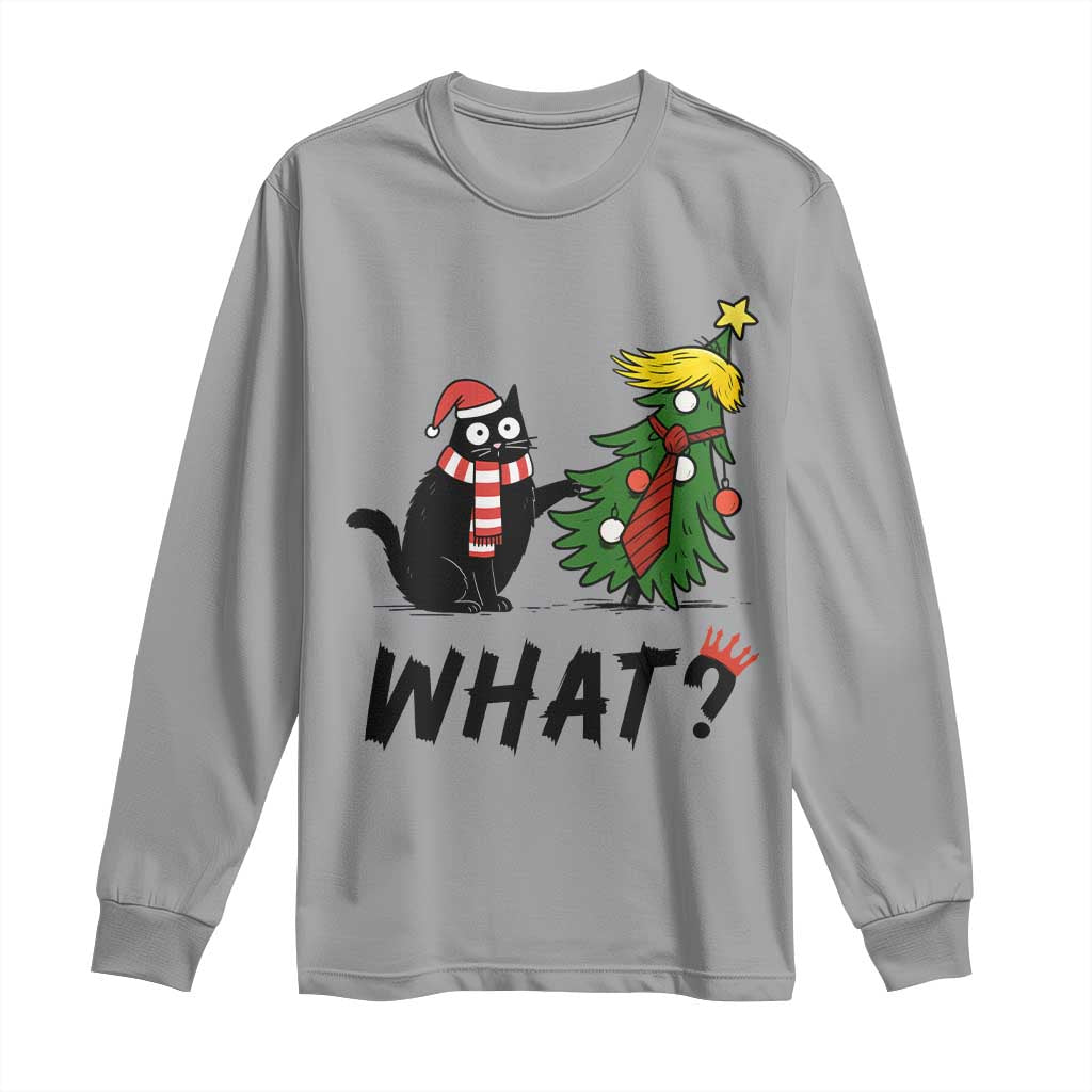 Black Cat What Christmas Long Sleeve Shirt Anti Trump Protest TS14 Sport Gray Print Your Wear
