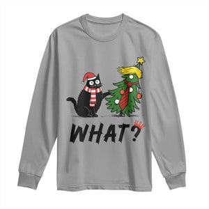 Black Cat What Christmas Long Sleeve Shirt Anti Trump Protest TS14 Sport Gray Print Your Wear