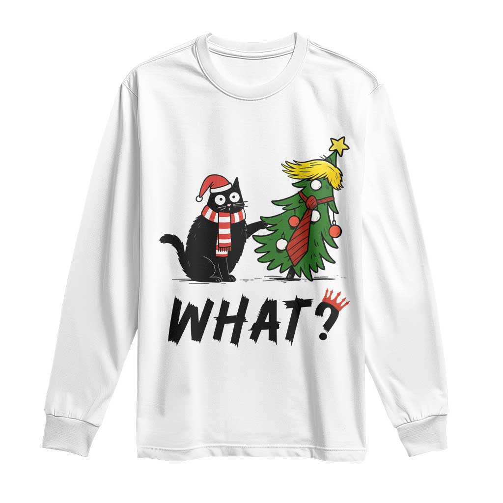 Black Cat What Christmas Long Sleeve Shirt Anti Trump Protest TS14 White Print Your Wear