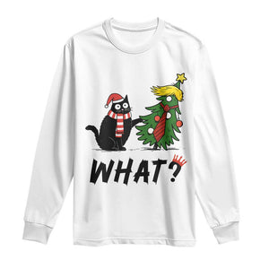 Black Cat What Christmas Long Sleeve Shirt Anti Trump Protest TS14 White Print Your Wear
