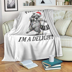 First Of All I Am A Delight Throw Blanket Funny Christmas Raccoon TS14 Print Your Wear