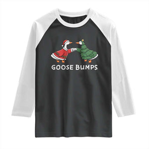 Christmas Goose Bumps Holiday Season Raglan Shirt TS14 Black White Print Your Wear