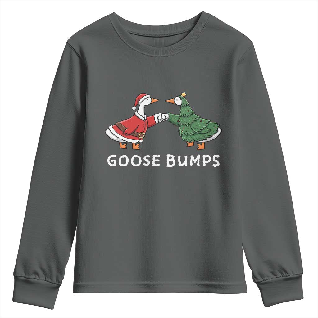Christmas Goose Bumps Holiday Season Youth Sweatshirt TS14 Dark Heather Print Your Wear