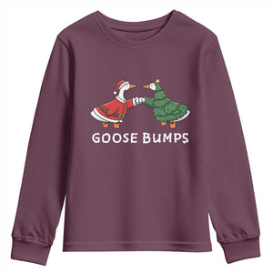 Christmas Goose Bumps Holiday Season Youth Sweatshirt TS14 Maroon Print Your Wear