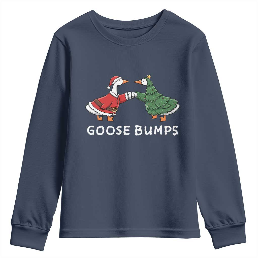 Christmas Goose Bumps Holiday Season Youth Sweatshirt TS14 Navy Print Your Wear