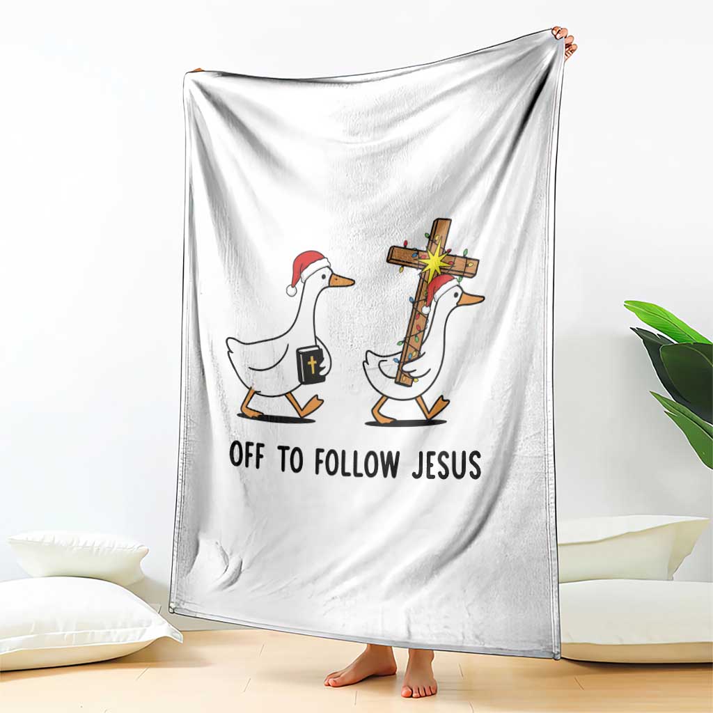Christian Christmas Goose Throw Blanket Off To Follow Jesus TS14 Print Your Wear