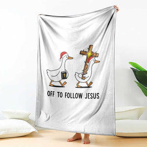 Christian Christmas Goose Throw Blanket Off To Follow Jesus TS14 Print Your Wear