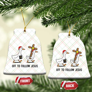 Christian Christmas Goose Ceramic Ornament Off To Follow Jesus TS14 Print Your Wear