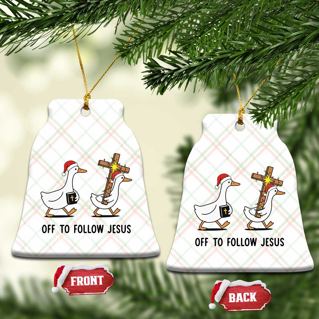 Christian Christmas Goose Ceramic Ornament Off To Follow Jesus TS14 Print Your Wear