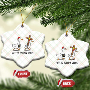 Christian Christmas Goose Ceramic Ornament Off To Follow Jesus TS14 Print Your Wear
