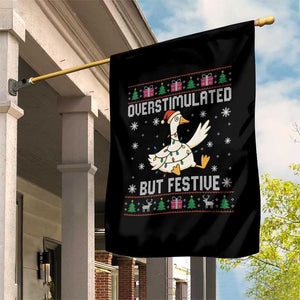 Funny Silly Goose Christmas Garden Flag Overstimulated But Festive TS14 Print Your Wear