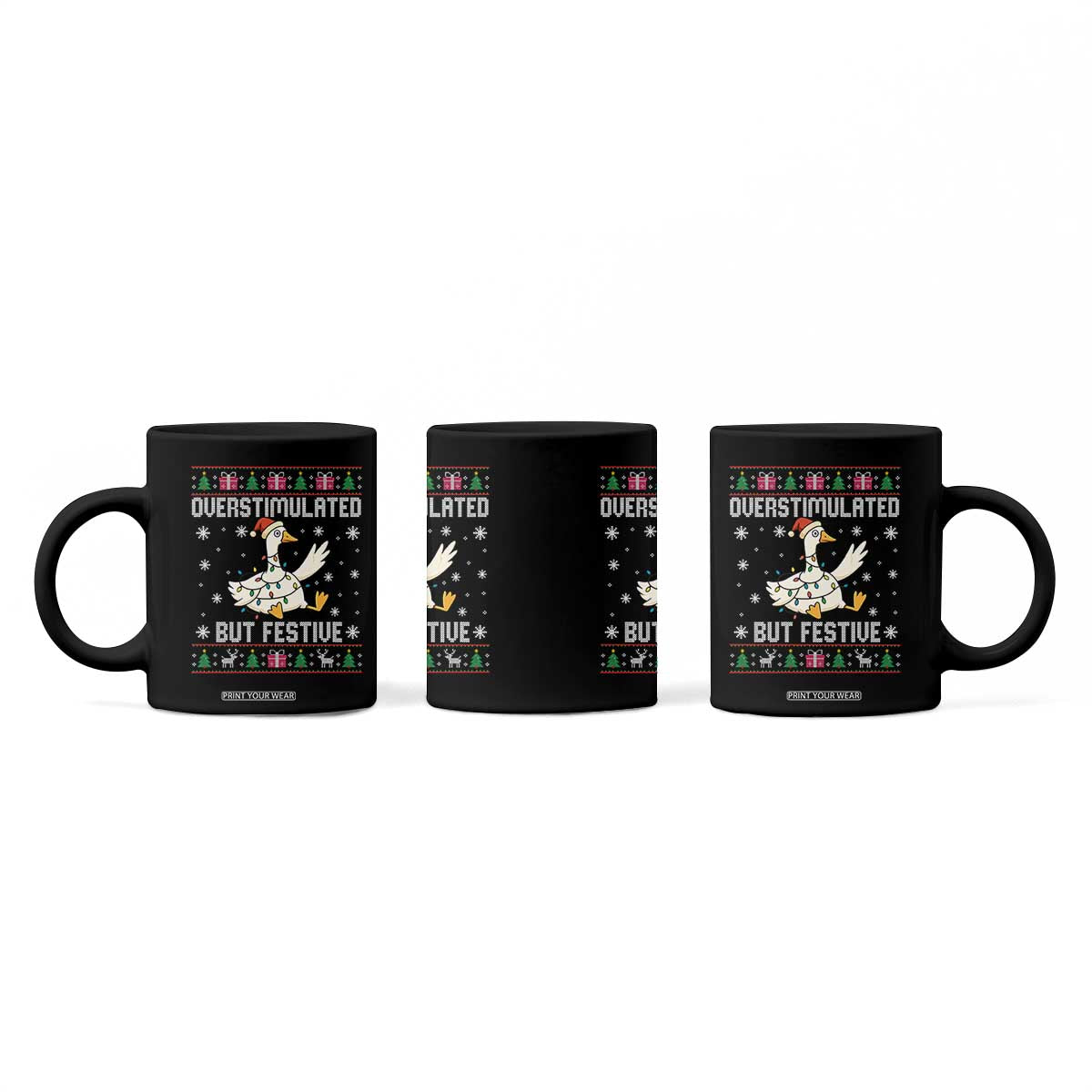 Funny Silly Goose Christmas Coffee Mug Overstimulated But Festive TS14 Print Your Wear