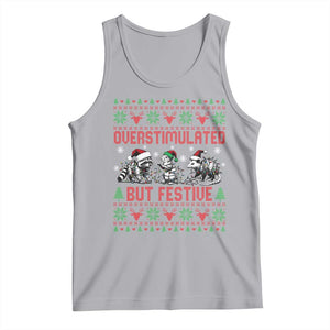Possum Christmas Tank Top Funny Overstimulated But Festive TS14 Athletic Heather Print Your Wear