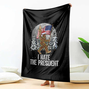 Funny Bigfoot Christmas Political Meme Throw Blanket I Hate The President TS14 Print Your Wear