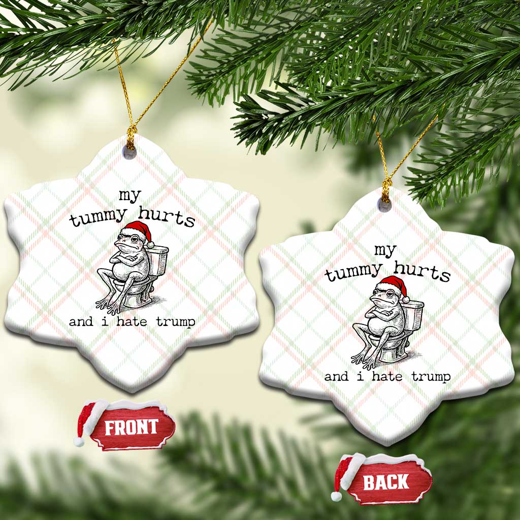 Funny Frog Christmas Ceramic Ornament My Tummy Hurts And I Hate Trump TS14 Print Your Wear