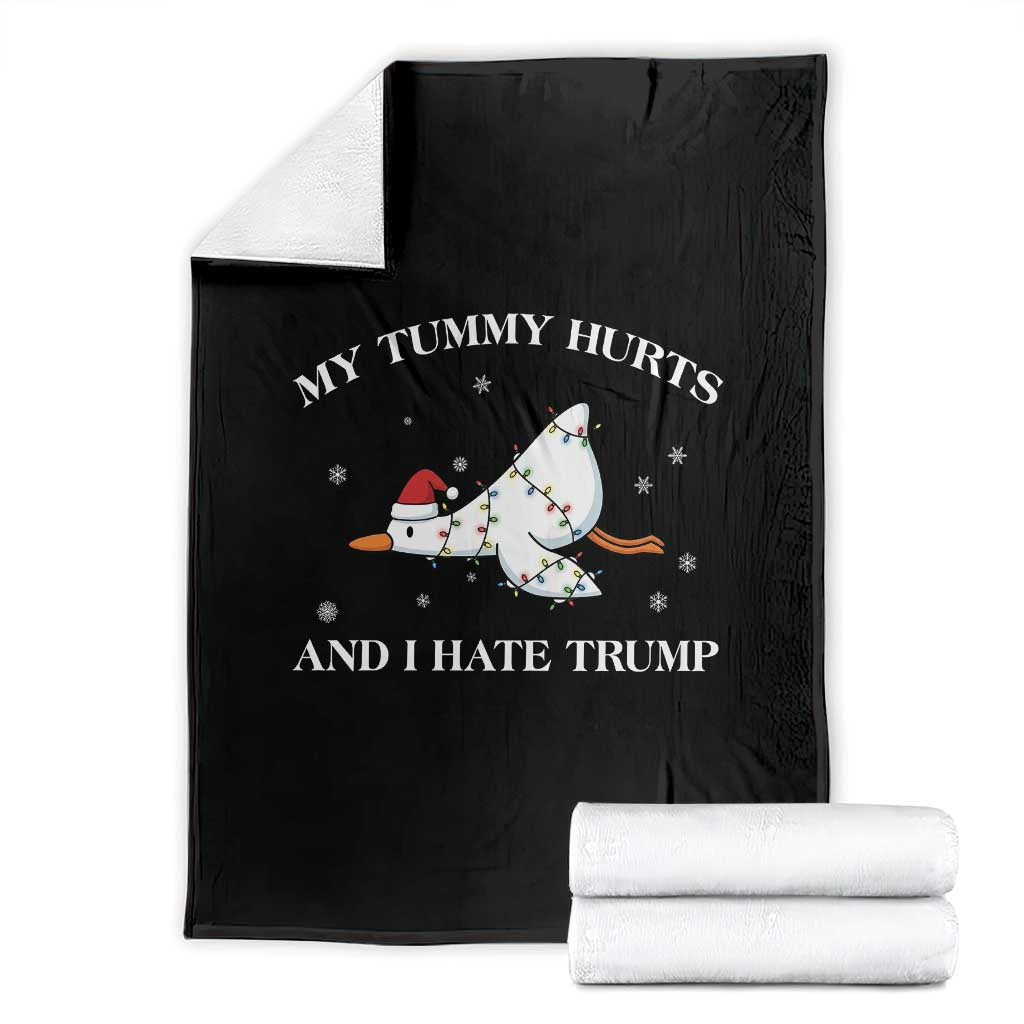 Funny Goose Christmas Throw Blanket My Tummy Hurts And I Hate Trump TS14 Black Print Your Wear