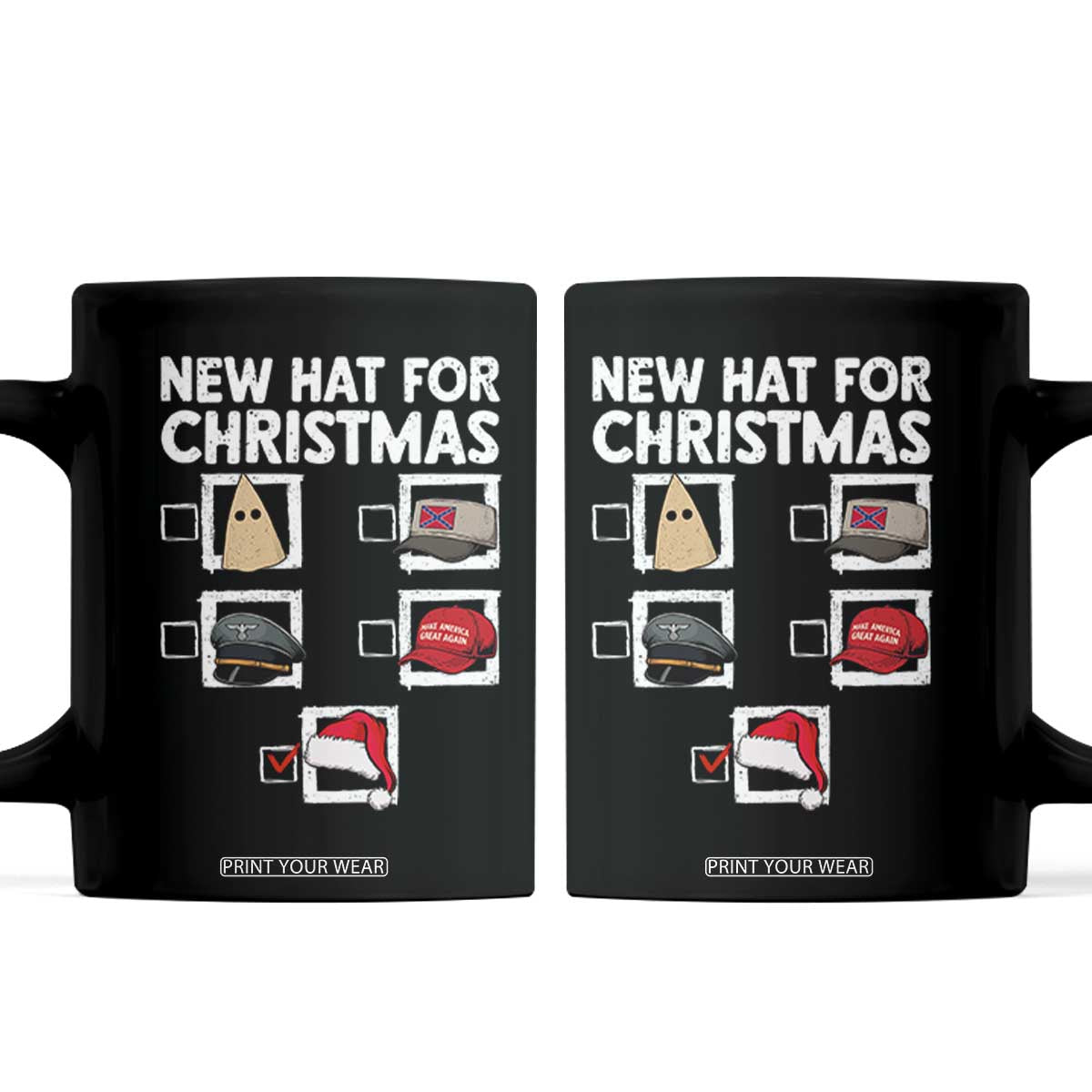 Funny Political Christmas Coffee Mug Old Hat New Hat TS14 Black Print Your Wear