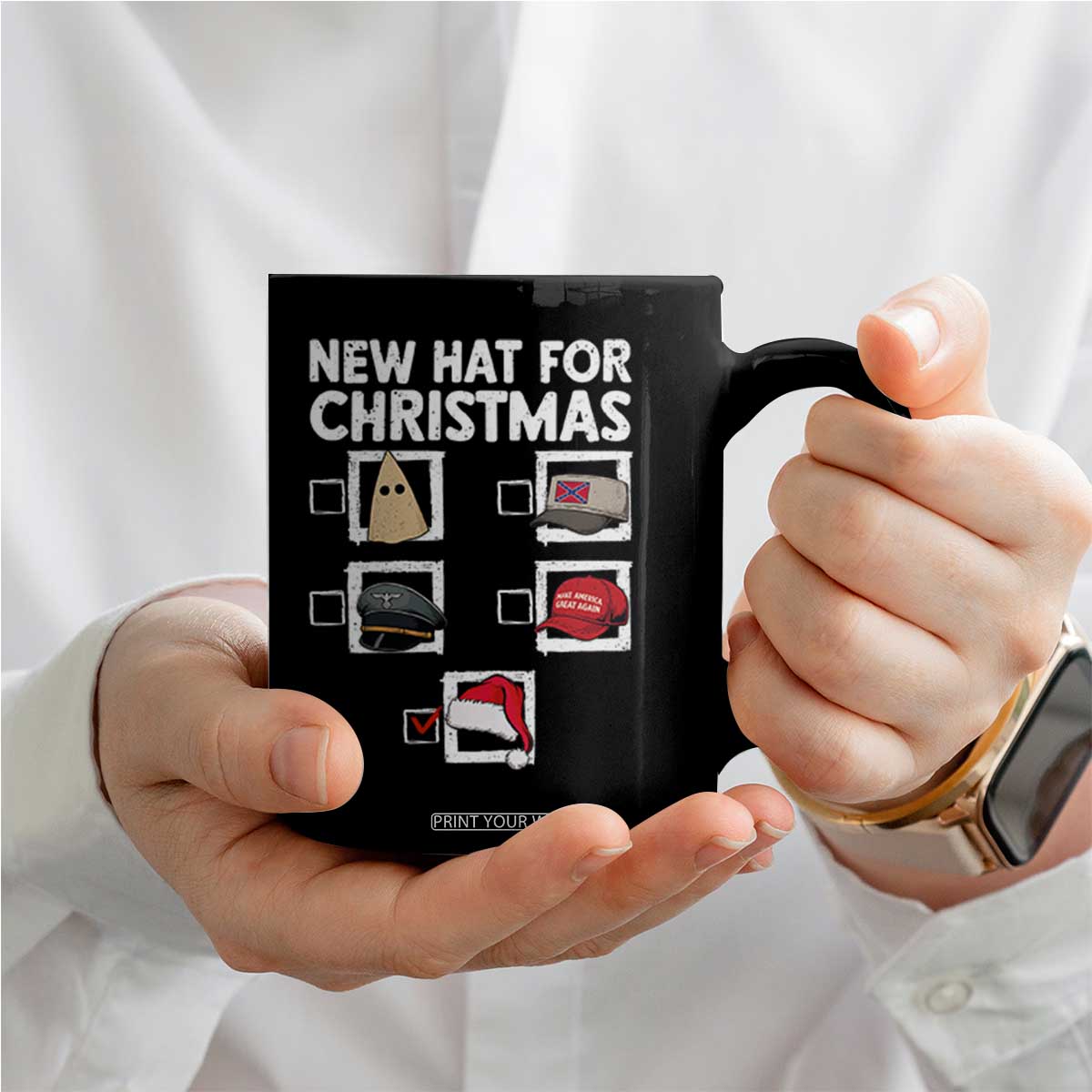 Funny Political Christmas Coffee Mug Old Hat New Hat TS14 Print Your Wear