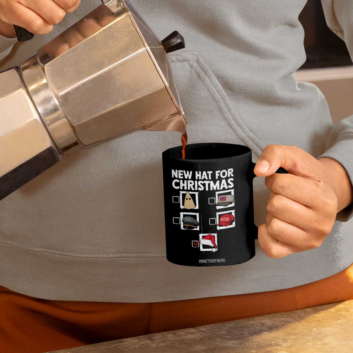 Funny Political Christmas Coffee Mug Old Hat New Hat TS14 Print Your Wear