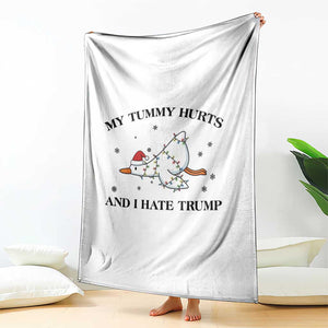 Silly Goose Christmas Throw Blanket My Tummy Hurts And I Hate Trump TS14 Print Your Wear