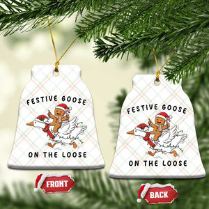 Funny Goose Christmas Ceramic Ornament Festive Goose On The Loose Xmas TS14 Print Your Wear