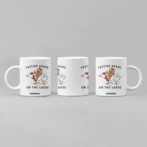 Funny Goose Christmas Coffee Mug Festive Goose On The Loose Xmas TS14 Print Your Wear