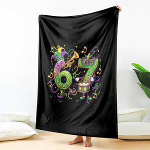 67 Mardi Gras Meme Throw Blanket Funny Six Seven Carnival Party TS14 Print Your Wear