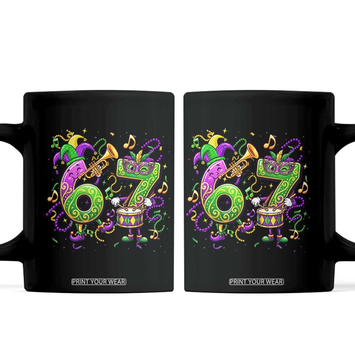 67 Mardi Gras Meme Coffee Mug Funny Six Seven Carnival Party TS14 Black Print Your Wear