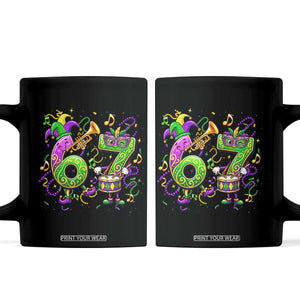 67 Mardi Gras Meme Coffee Mug Funny Six Seven Carnival Party TS14 Black Print Your Wear