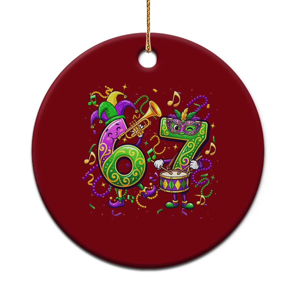 67 Mardi Gras Meme Ceramic Ornament Funny Six Seven Carnival Party TS14 1pc Red Print Your Wear