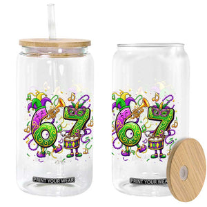 67 Mardi Gras Meme Glass Can Funny Six Seven Carnival Party TS14 Print Your Wear