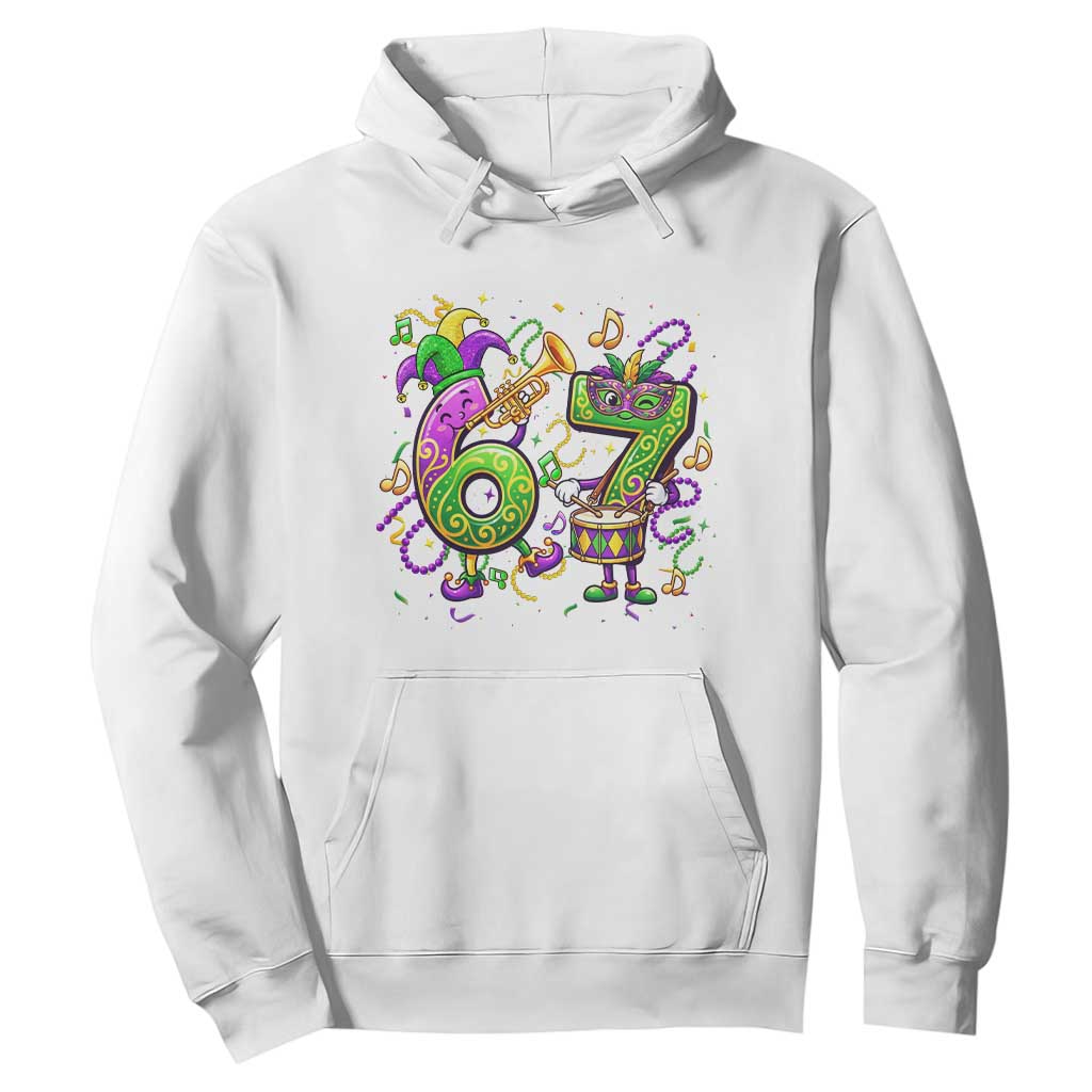 67 Mardi Gras Meme Hoodie Funny Six Seven Carnival Party TS14 White Print Your Wear