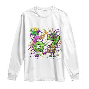 67 Mardi Gras Meme Long Sleeve Shirt Funny Six Seven Carnival Party TS14 White Print Your Wear