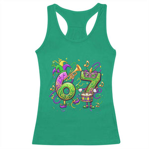 67 Mardi Gras Meme Racerback Tank Top Funny Six Seven Carnival Party TS14 Irish Green Print Your Wear