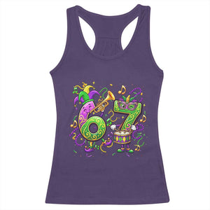 67 Mardi Gras Meme Racerback Tank Top Funny Six Seven Carnival Party TS14 Purple Print Your Wear